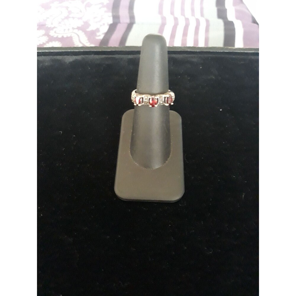 Sterling Silver cz marcasite Ring sz 6